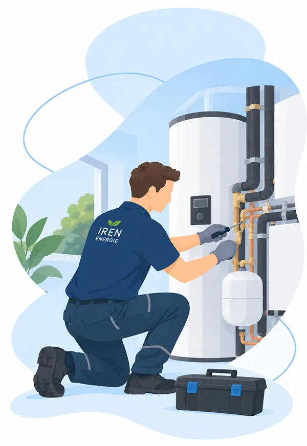 Technicien réalisant la maintenance d’un équipement énergétique