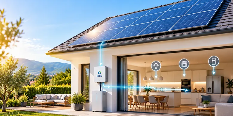 Maison équipée de panneaux photovoltaïques utilisant directement l’électricité solaire produite