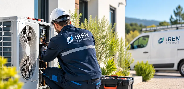Technicien IREN Énergie réalisant la maintenance et le dépannage d’un équipement énergétique